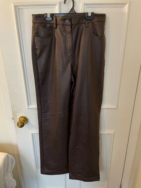 Reitmans Faux Leather Pants in Dark Brown